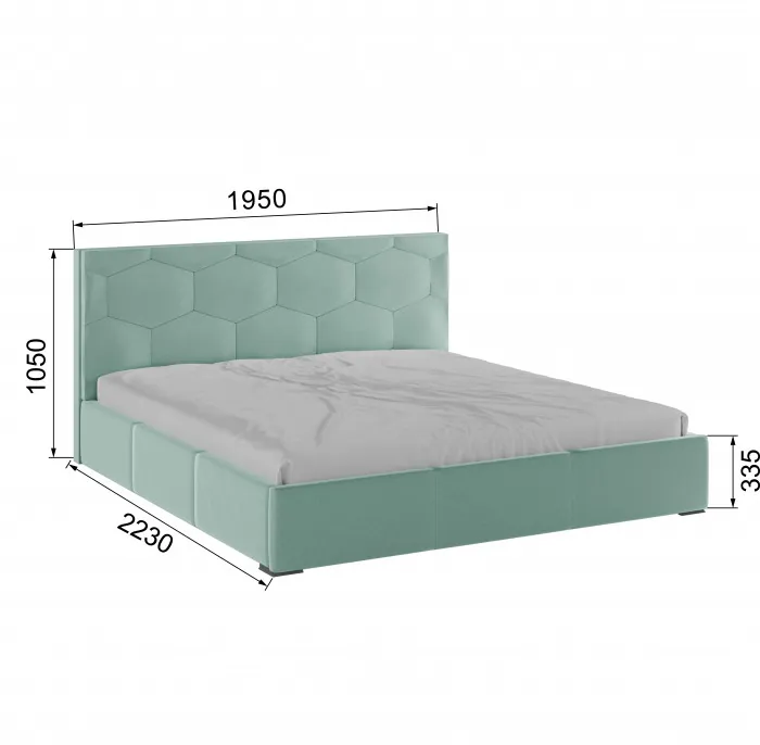 Манука Кровать интерьерная 180 мятный, ортопед