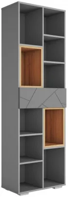 ГРАНЖ Стеллаж СЖ-001 (Серый шифер/Крафт золотой / Графит софт)