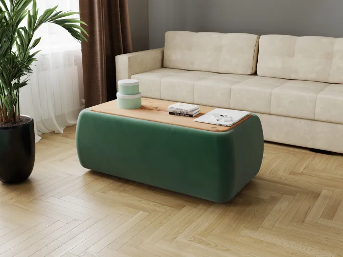 Стол журнальный Дизи изумруд/мдф дуб канадский