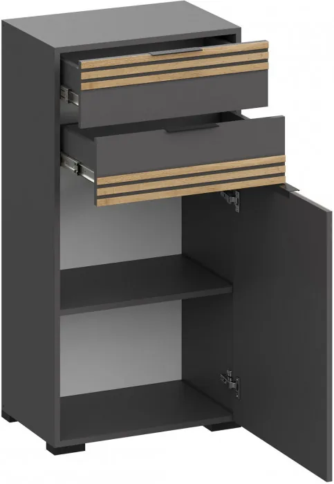 Многофункциональная тумба Нао ТБ-4012, Графит/Графит, Дуб Вотан