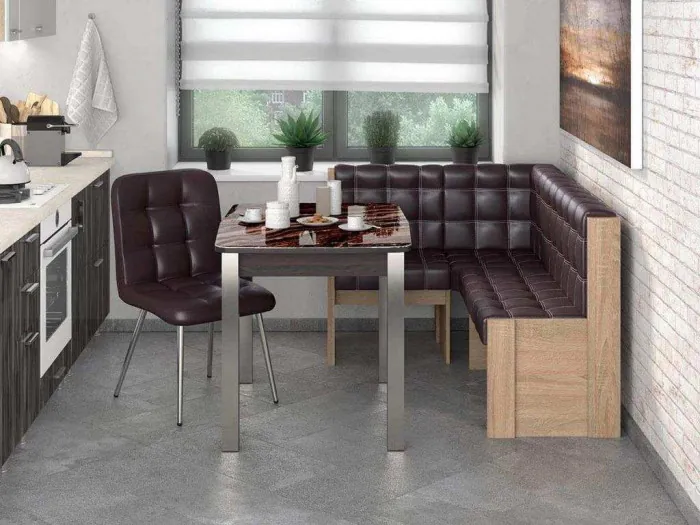 Угловая скамья Квадро дуб сонома/Умбер