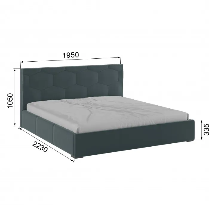 Манука Кровать интерьерная 180 серый, ПМ