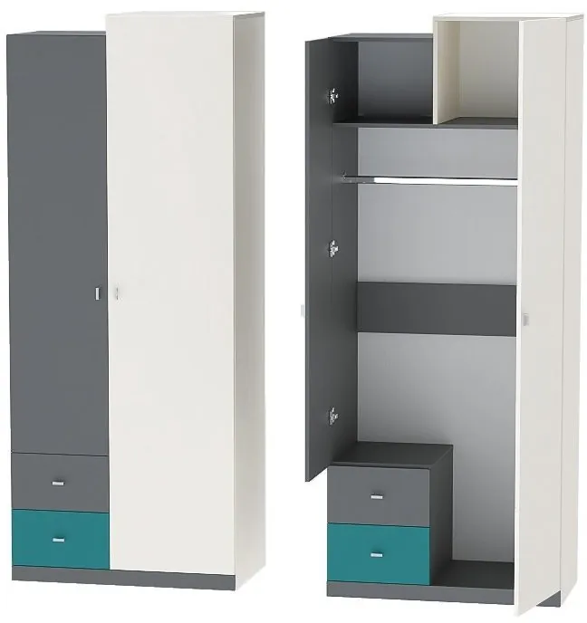 Модульная детская Клео набор 3 (Графит/Миндаль/Океан)