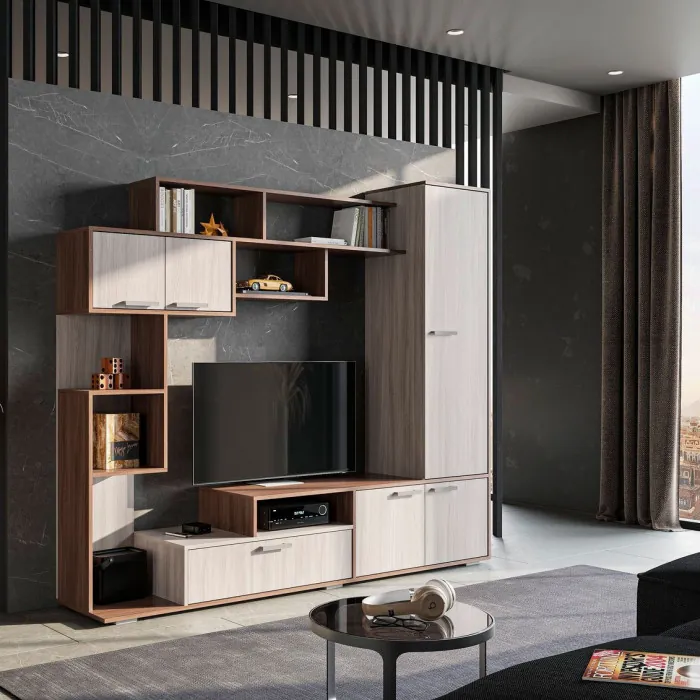 Гостиная Капри ЛДСП шимо темный/шимо светлый