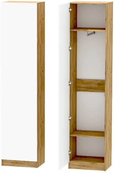 Модульная Прихожая Иннэс-10, набор 1, Дуб крафт золотой/Белый глянец