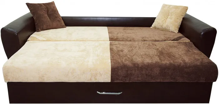 Диван-еврокнижка Амстердам Люкс, 150х195 пружинный блок, велюр/экокожа, комби