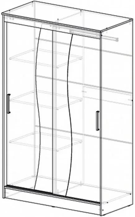 Элегант Шкаф-купе 6, Ясень шимо темный/светлый