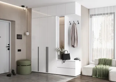 Норд Прихожая, композиция №1, Белый глянец/Белый