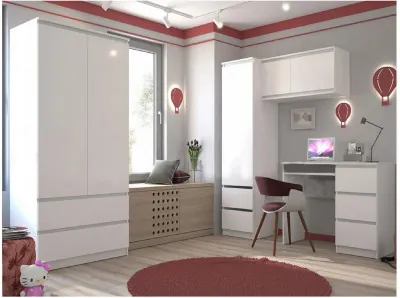 Модульная детская Челси, композиция 2 (Белый глянец, Белый)