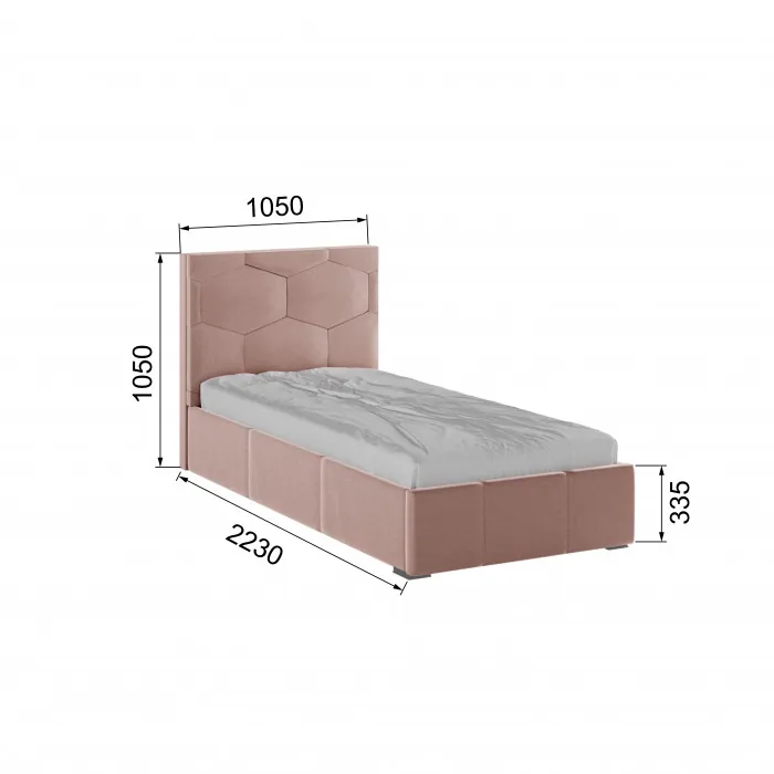 Манука Кровать интерьерная 900 пыльная роза, ПМ