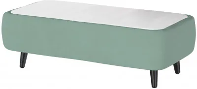 Стол журнальный Пай мятный/мдф холст белый