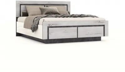 Кровать 160х200 "Ривьера" №1 с подъемным основанием - Канадский дуб арктик/Бетон спаркс