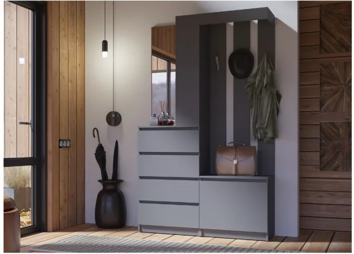 Челси Прихожая (Белый глянец, Дуб Сонома)