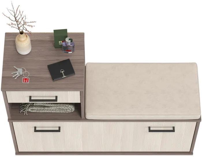 Лира ГК 2-0714бод.тем/св Тумба под обувь, цвет бодега тёмный/бодега светлый, ШхГхВ 100х33х75,5 см., универсальная сборка