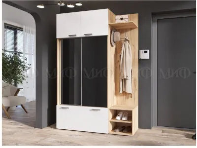 Прихожая Стелла ЛДСП (Крафт / Белый глянец)