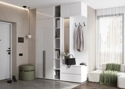 Норд Прихожая, композиция №2, Белый глянец/Белый