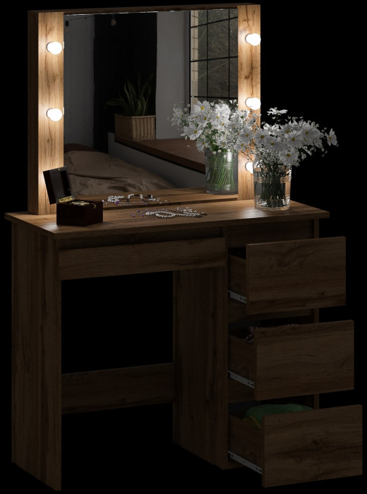 Стол косметический с подсветкой Сура, дуб вотан
