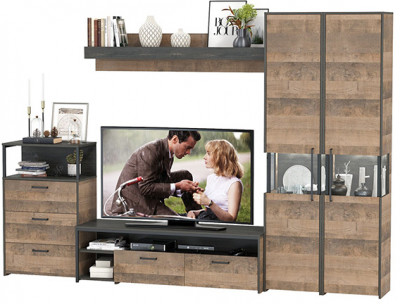 Трувор Гостиная 037, дуб гранж песочный/интра