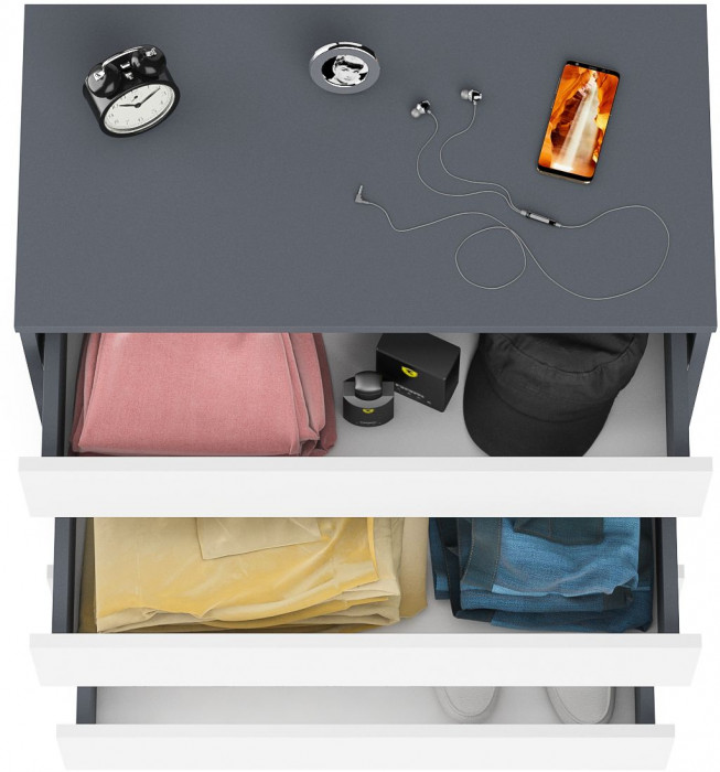 Мори Комод МК800.4, графит/белый