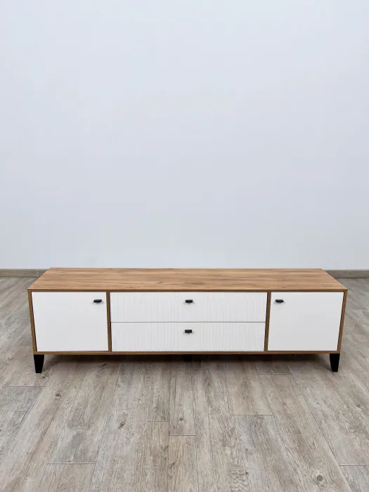 Тумба ТВ Парус-10 дуб крафт золотой/карбон латте