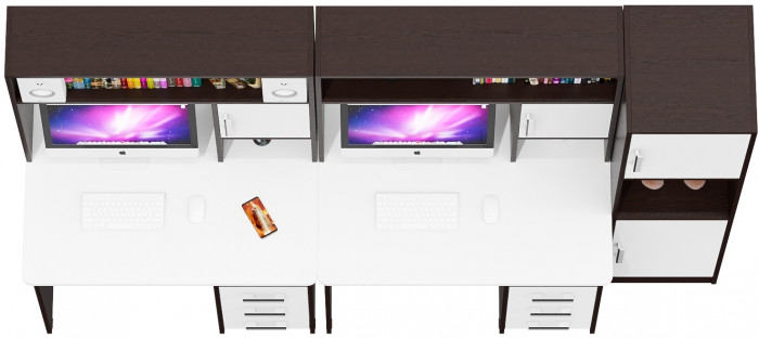 С-МД-СК9 Компоновка № 04, венге/белый шагрень