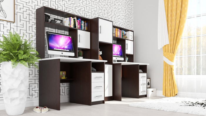 С-МД-СК9 Компоновка № 04, венге/белый шагрень