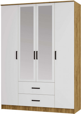 Шкаф 4-х створчатый "Евро" ШК-12 крафт/белый