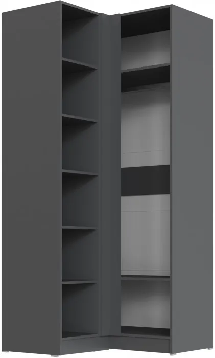 Шкаф угловой Вегас, Графит серый/Камень серый