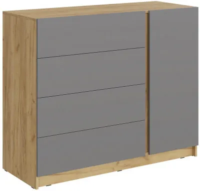 Бостон Комод КМ-001 ЛДСП, крафт золотой/серый шифер