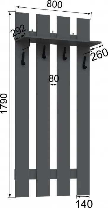 Вешалка Мадрид (0,8), Графит серый