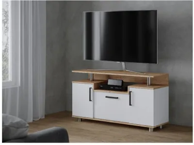 Тумба ТВ 003с дуб крафт золотой/белый