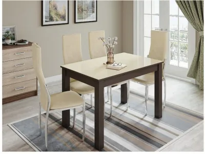 Стол обеденный Норман 1100х700 венге/лакобель ваниль