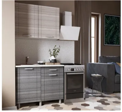 Кухонный гарнитур Бомбей 1,0м Сандал белый/Сандал серый