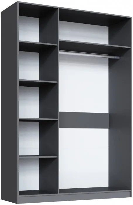 Шкаф 3-х створчатый Апполия, Графит серый/Лунный кратер