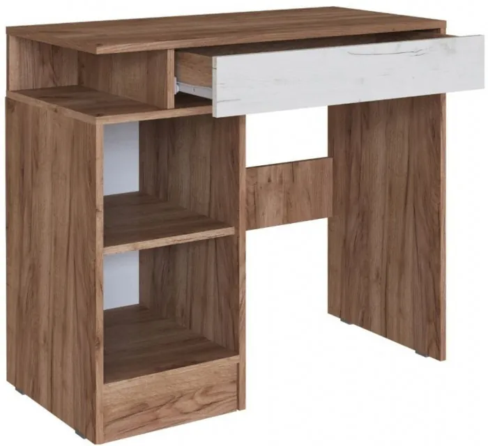 Вегас Стол косметический дуб крафт табачный/дуб крафт белый