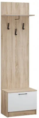 Денвер тумба с вешалкой дуб сонома/Белый