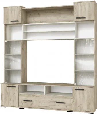 Гостиная Оскар-18 ОГЦС-1, Дуб крафт серый/Дуб крафт белый