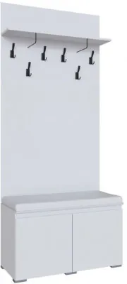 Плейона Тумба с вешалкой белый