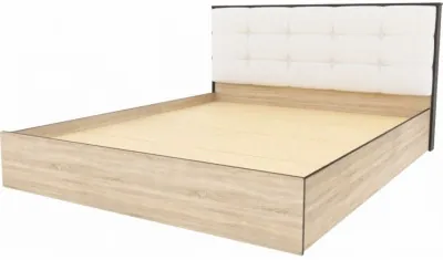 Кровать Лирика ЛК-2 к/з милк + основание ЛДСП 160