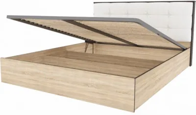 Кровать Лирика ЛК-2 к/з милк + основание ПМ 160