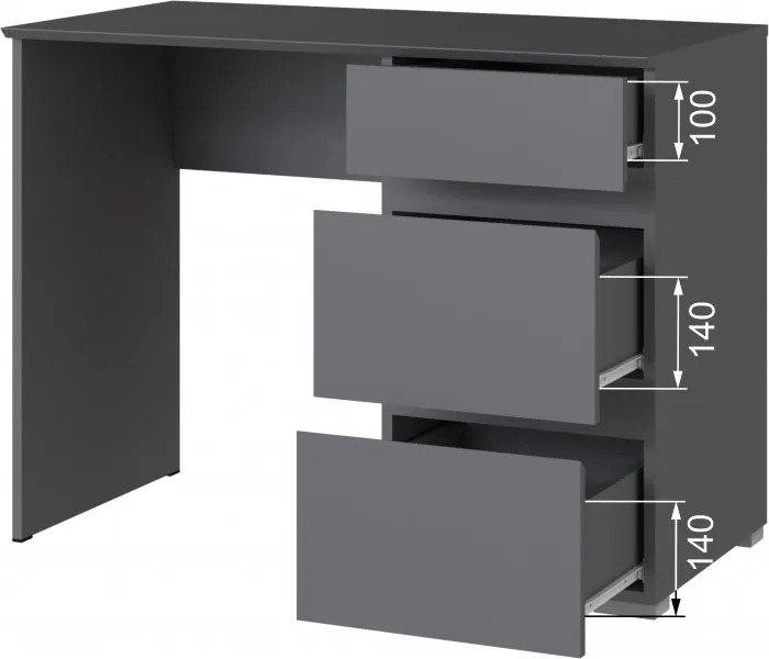 Плейона Стол косметический графит серый