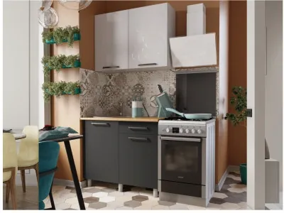 Кухонный гарнитур Тоскана 1,0м Белый/Графит