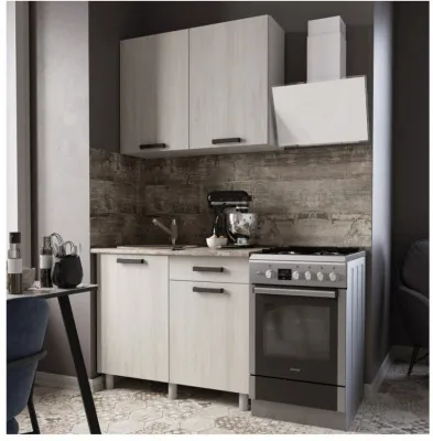 Кухонный гарнитур Нагано 1,0м Ясень Анкор Светлый