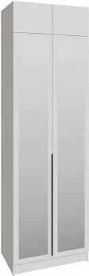 Шкаф 0,8 с антресолью и зеркалом Мадрид, Белый