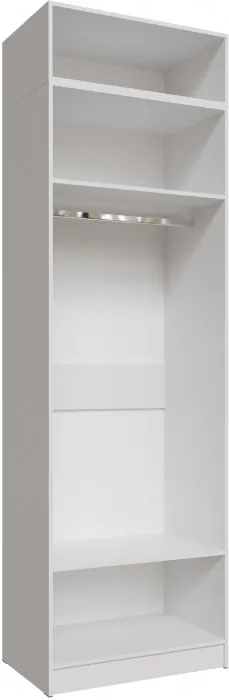 Шкаф 0,8 с антресолью и зеркалом Мадрид, Белый