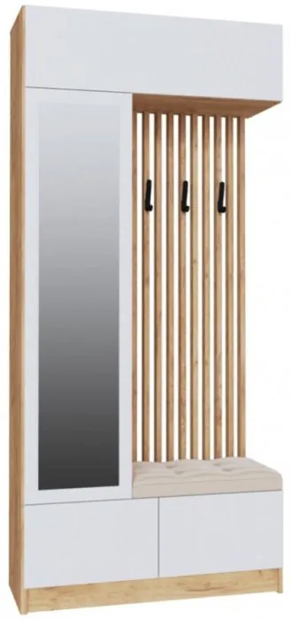 Модульная прихожая "Руэлла", набор 1 - Крафт золотой/Белый