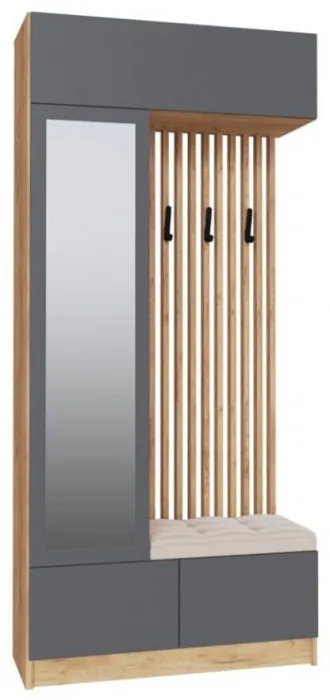 Модульная прихожая "Руэлла", набор 2 - Крафт золотой/Графит