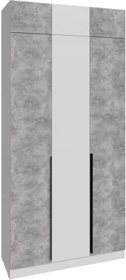 Шкаф 1,2 с антресолью Мадрид, Белый/Ателье светлое