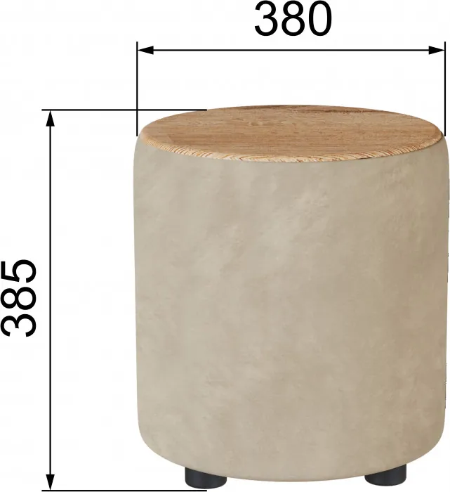 Пуф Пай, бежевый/мдф дуб канадский