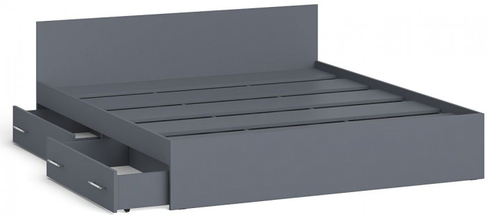 Мори Кровать с ящиками 1800, графит